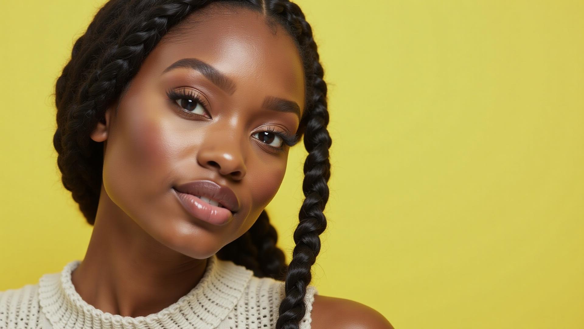 Stunning lemonade braids with perfect side sweep styling for confident Fredericksburg women by Maya